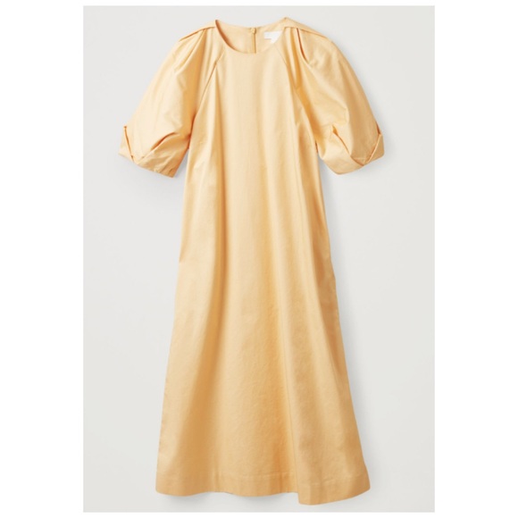COS Dresses & Skirts - COS Puff Sleeve Midi Dress 12 Yellow